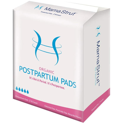 Mama Strut Organic Postpartum Feminine Hygiene Pads, 10 Count