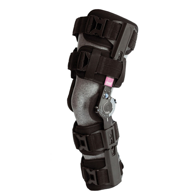 Close-up image of medi Tele-ROM Post-Op Knee Brace